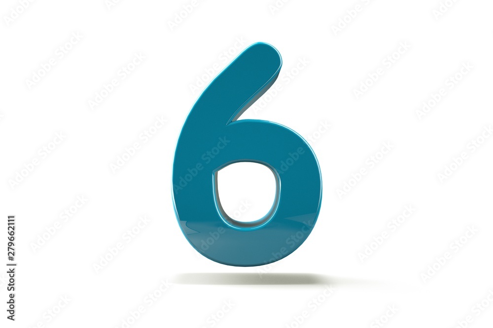 3D number with white background,number 6 3D number with white background,number 6