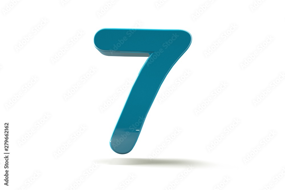 3D number with white background,number 7 3D number with white background,number 7