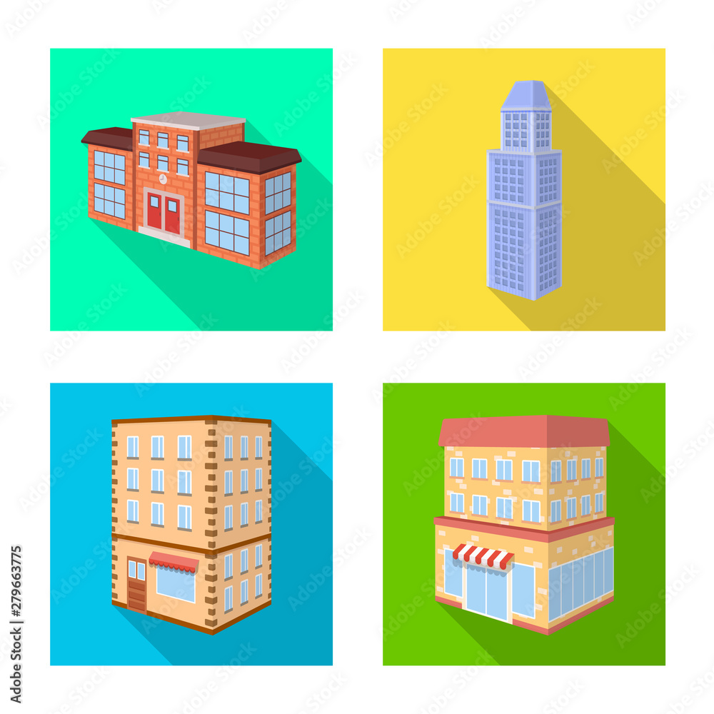 Vector design of construction and building symbol. Set of construction and estate stock symbol for web.