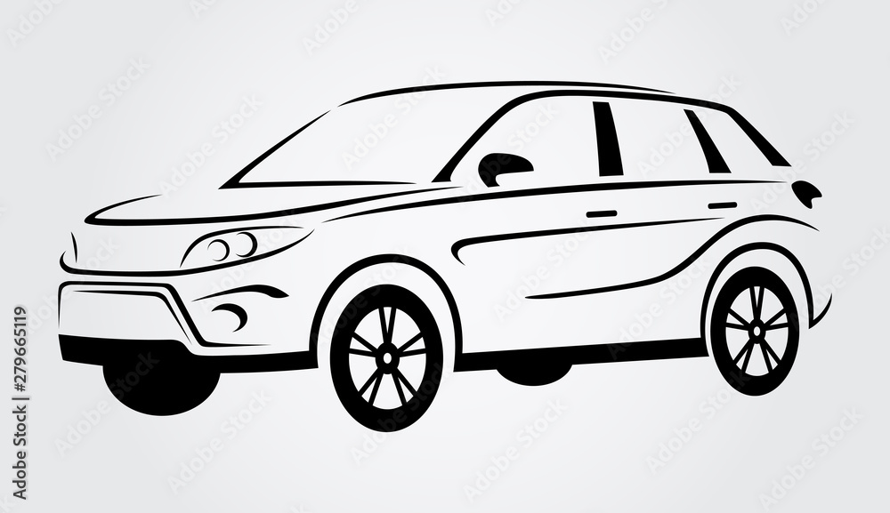 Fototapeta premium Car Logo Abstract Lines Vector. Vector illustration