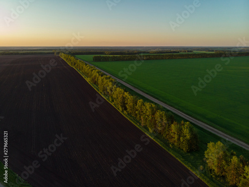 Top view of the road in sum...