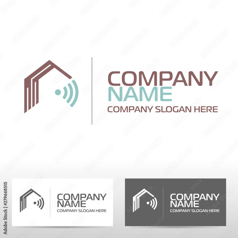 Smart house logo design and template. Vector illustration