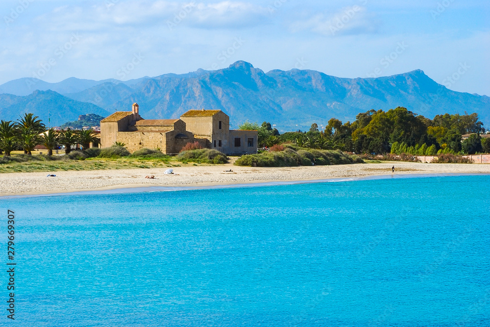 Naklejka premium Sardegna, spiaggia di Nora, Italia