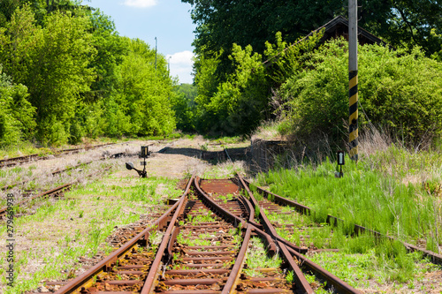 old railway tracks, Uhrice u Kyjova, Czech Republic photo