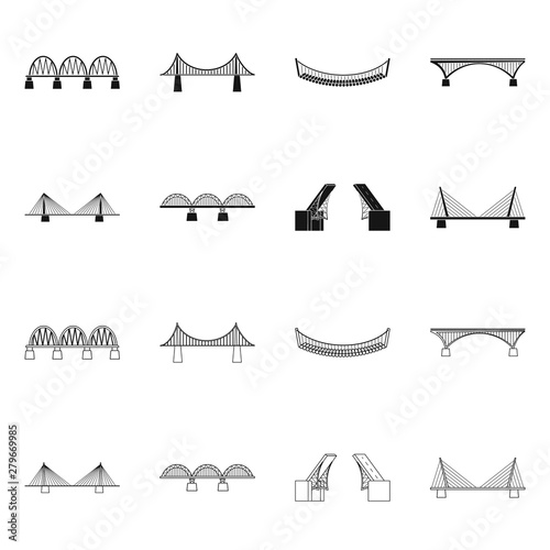 Isolated object of connection and design icon. Set of connection and side stock vector illustration.
