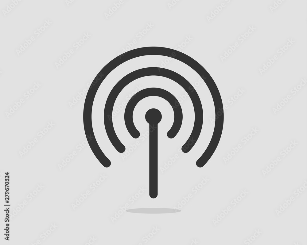 Free wi fi icon. Connection zone wifi vector symbol. Radio waves signal. Free wi fi icon. Connection zone wifi vector symbol. Radio waves signal.