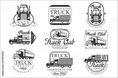 Heavy Truck Club Black And White Emblems