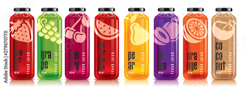 Ready design vector juice, fruit bottle set