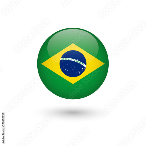 Free Download Brazil flag round glossy - GFXLoad