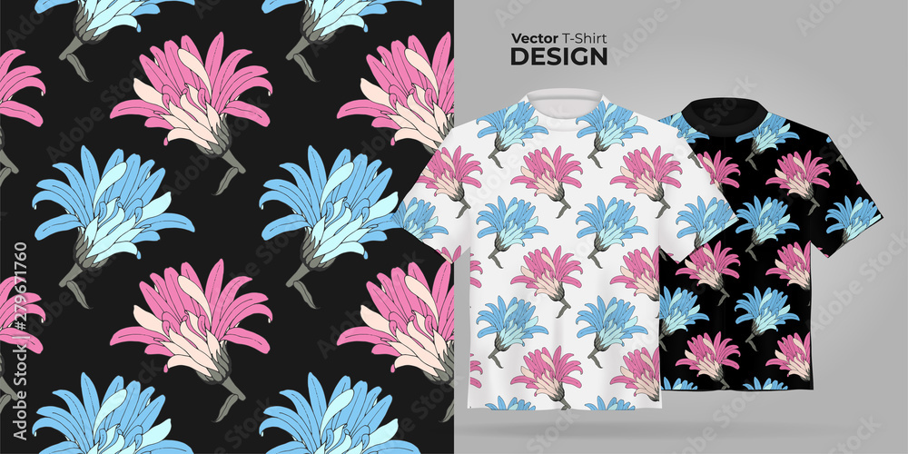 vector flower t shirt design