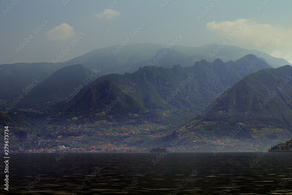 lake and mountains,Iseo,Italy,landscape,summer,panorama,sky,clouds,,view,