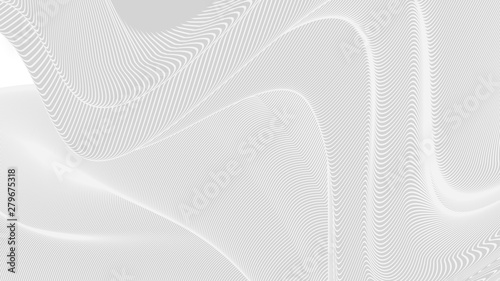 Vector 3d striped waves. Abstract composition, curve lines. Amazing three dimensional background for presentation, wallpaper, interior wall decor. Opical illusion. Vector without gradient