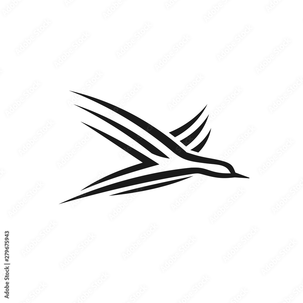 Fototapeta premium abstract simple bird logo vector illustration