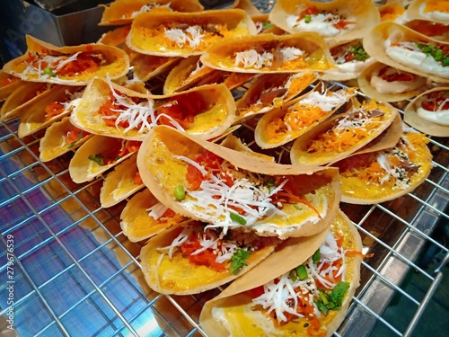 pancakes with red caviar