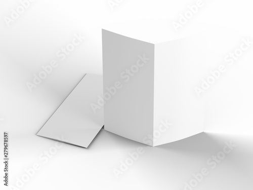 Leaflet folded to DL format - mock up - 3d illustartion © neva