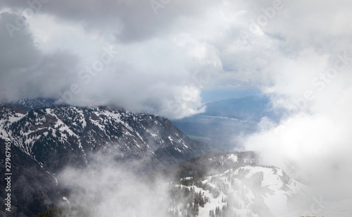 Mountain tops through the clouds