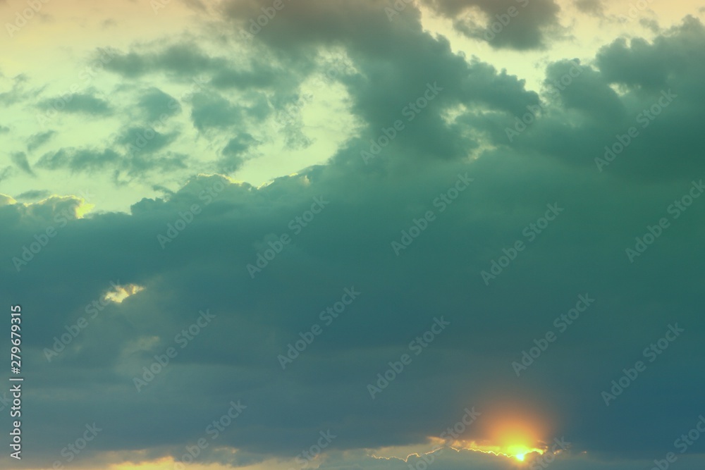 Fototapeta premium marvellous unreal vivid fantasy sunset or sunrise clouds for using in design as background.