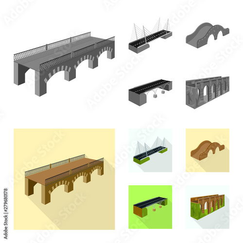 Vector illustration of connection and design sign. Collection of connection and side vector icon for stock.