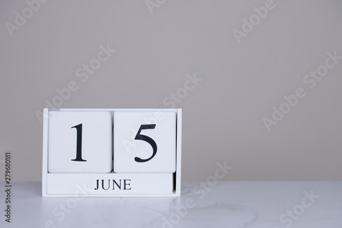 June Date Cube White Background