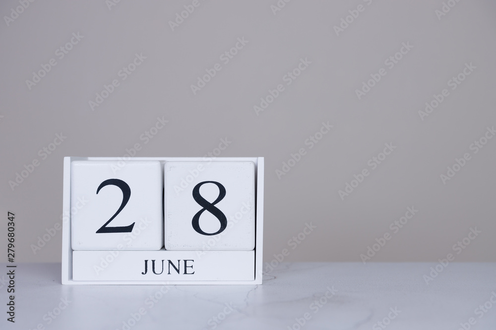 June Date Cube White Background June Date Cube White Background