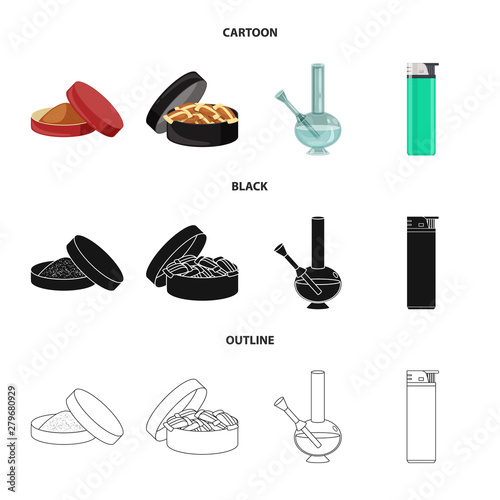 Vector illustration of refuse and stop icon. Set of refuse and habit vector icon for stock.