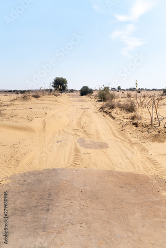 The jaisalmer sand road in India