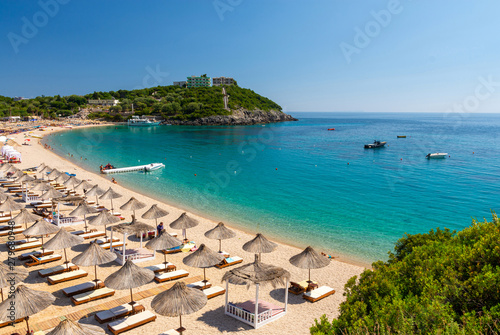 Obraz na płótnie view on beautiful Jale beach in Himare, Albania w salonie