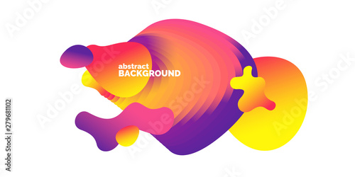Bright abstract object with dynamic waves. Vector illustration in minimal style