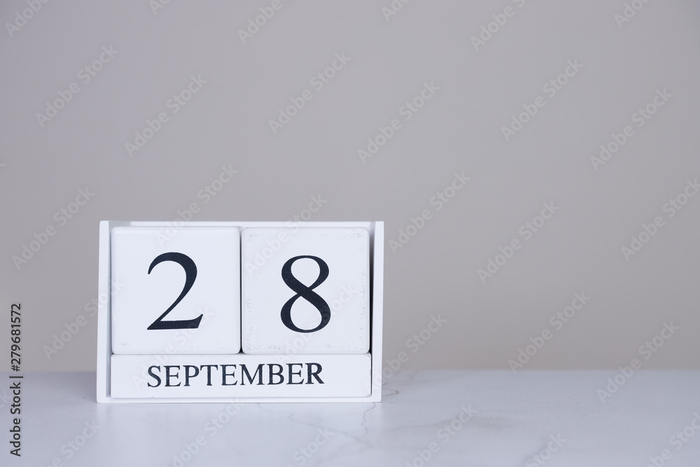 September Date Cube White Backgroun September Date Cube White Backgroun