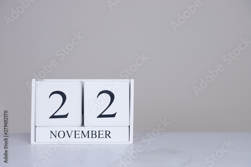 November Date Cube White Background