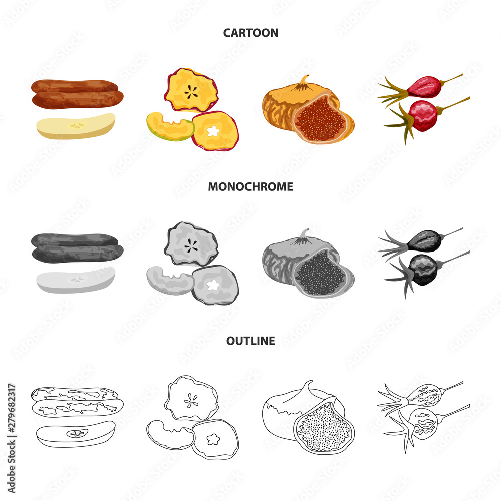 Isolated object of food and raw icon. Collection of food and nature stock symbol for web.