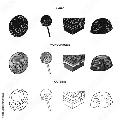 Vector design of confectionery and culinary logo. Collection of confectionery and product vector icon for stock.