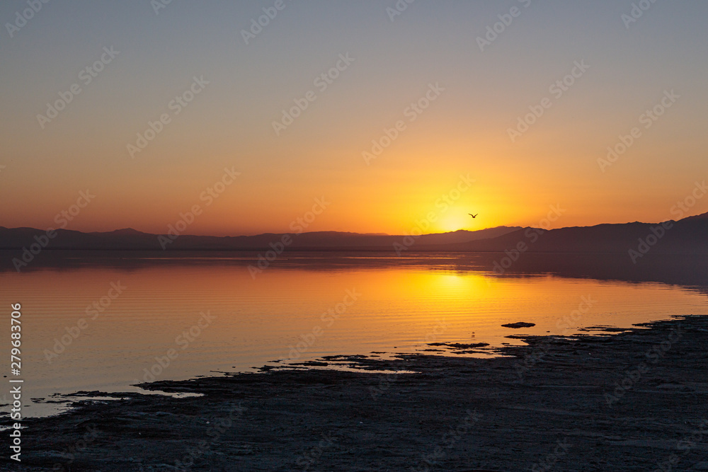 Fototapeta premium Sunset at the Salton Sea, California