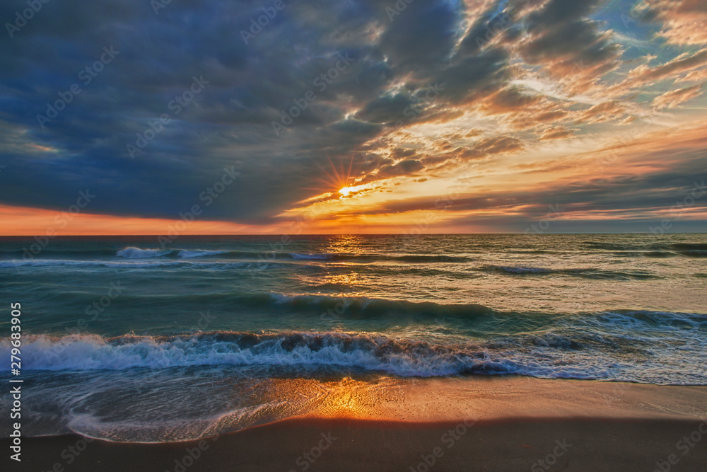 sunset over the sea