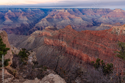 Sunset at the Grand Canyon, seen from the South Rim