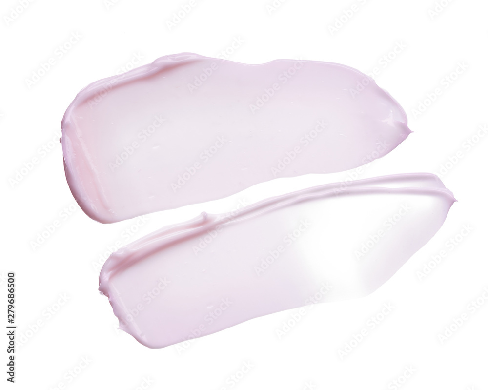 Gently pink strokes and texture of lip gloss or acrylic paint isolated on white background Gently pink strokes and texture of lip gloss or acrylic paint isolated on white background