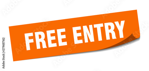 free entry sticker. free entry square isolated sign. free entry