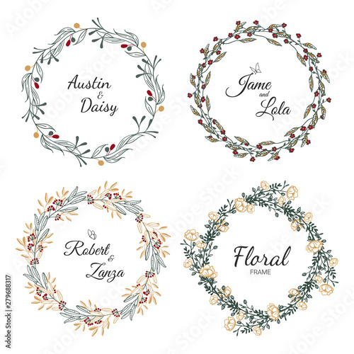 Wedding wreath collection for wedding. - Premium vector