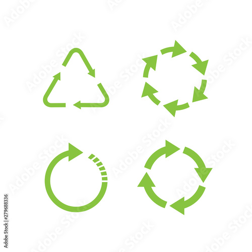 Recycle icon set template color editable. Recycle symbol pack vector sign isolated on white background. Simple logo vector illustration for graphic and web design.