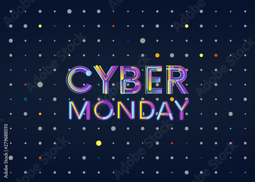 Cyber Monday, online shopping and marketing concept, vector