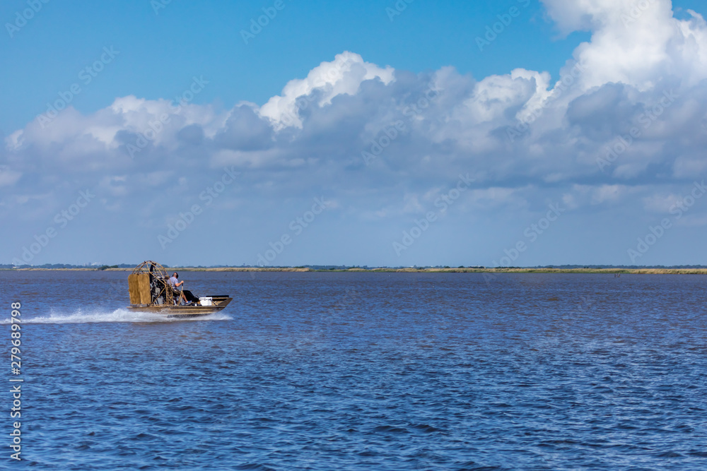 Airboat ride in the swamps of Texas, Gulf of Mexico