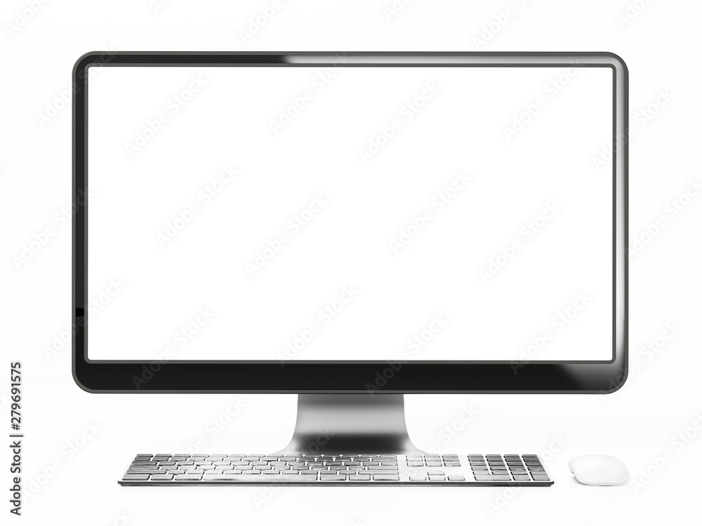 computer monitor isolated on white