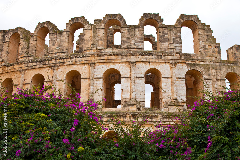 Obraz premium Coliseo romano de El Jem, Tunez, Africa