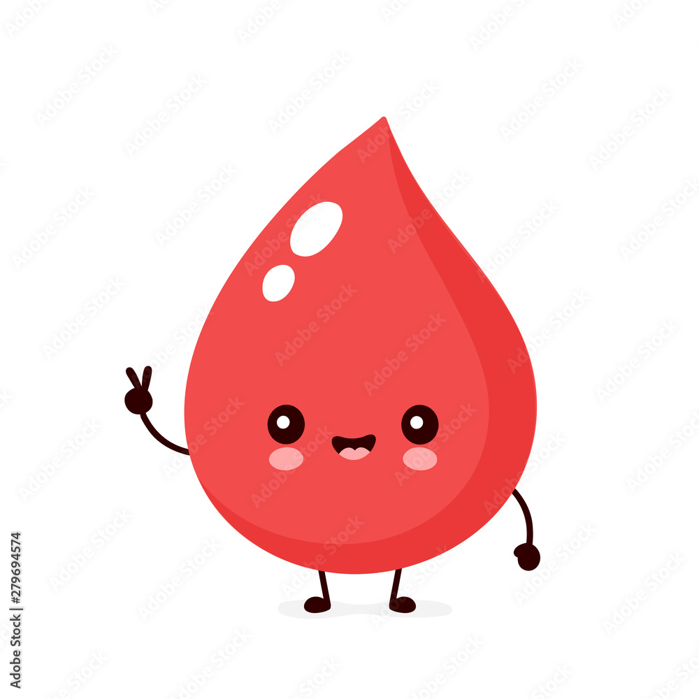 Cute happy smiling blood drop Cute happy smiling blood drop
