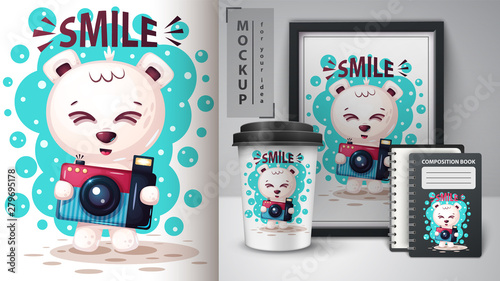 Photo polar bear - mockup for your idea