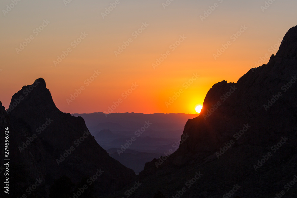Sunset at The Window in Big Bend National Park in Texas.