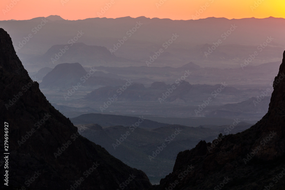 Sunset at The Window in Big Bend National Park in Texas.