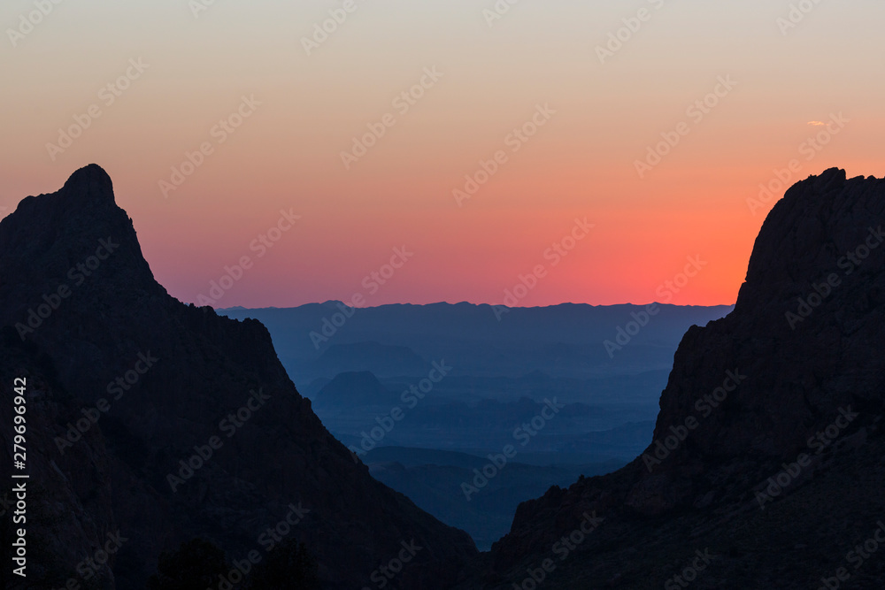 Sunset at The Window in Big Bend National Park in Texas.