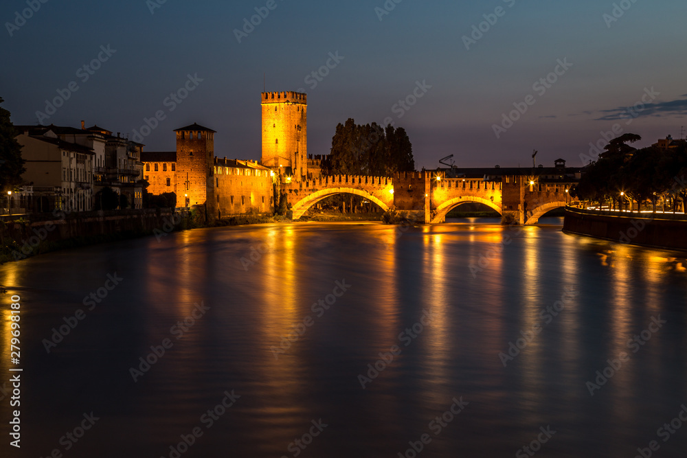 Verona city at night