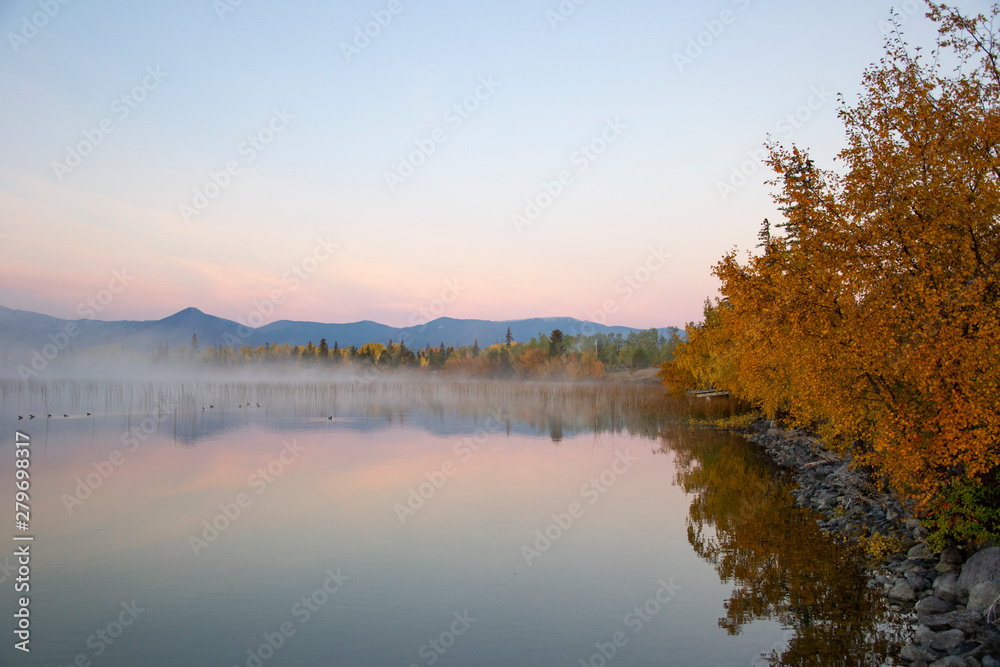 calm autumn lakeshore
